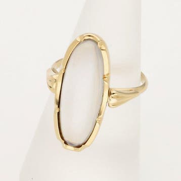 Ring - 14 karaat Geel goud - Maansteen, Nieuw