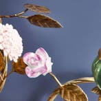 WERNS - Kaars wandlamp - 60 cm kaarsenwandlamp met papegaai,