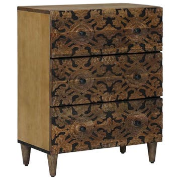 vidaXL Opslag Dressoir 60 x 33 x 75 cm Massief Mango Hout, Verzenden