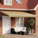 vidaXL Elektrisch Uitschuifbare Zonneluifel Groen, Geel, Wit, Tuin en Terras, Zonneschermen, Verzenden, Nieuw