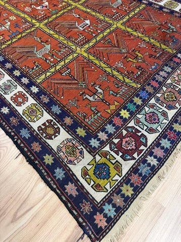 Soumak - Tapis - 2.05 m - 1.2 m - Mots turcs Silk ancien !, Maison & Meubles