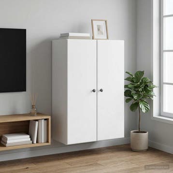 vidaXL Wandkast Wit 66 x 34,5 x 90 cm Bewerkt hout, Verzenden, Nieuw
