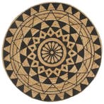 vidaXL Vloerkleed handgemaakt met zwarte print 90 cm jute, Verzenden