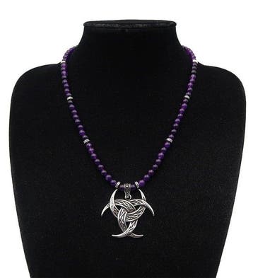 Amethist - Ketting Viking - Drie horens van Odin - Gave van