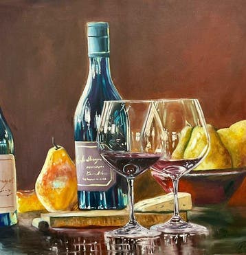 Ricart - Reflejos del Sabor: Vino, Queso y Peras al Óleo