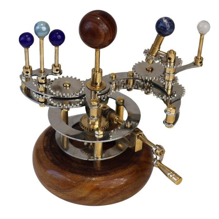 Luxe zonnestelselmodel met zon, aarde, mars en manen. -, Antiquités & Art, Art | Objets design