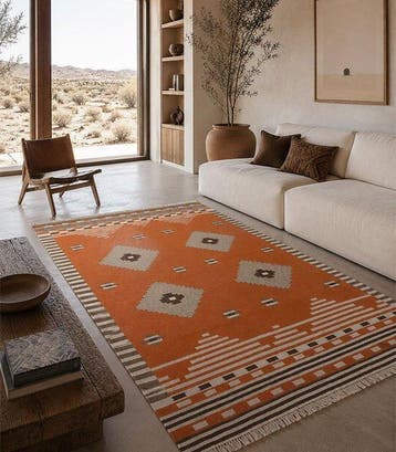 Kilim Kayseri oranje - Vloerkleed - 230 cm - 160 cm, Huis en Inrichting, Nieuw