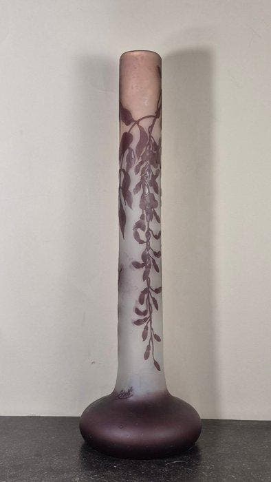 Etablissements Gallé - - Emile Gallé - Vaas - Glas - Hoogte:, Antiek en Kunst, Antiek | Glaswerk en Kristal