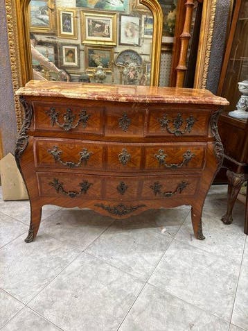 Commode - Tulpenboomhout - met marmeren blad