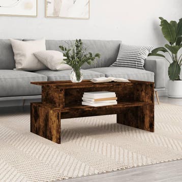 vidaXL Salontafel 90x55x42,5 cm bewerkt hout gerookt, Huis en Inrichting, Tafels | Salontafels, Verzenden, Nieuw