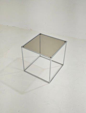 Table dappoint - Verre, Métal, Chrome - Tubulaire en métal