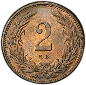 Hongrie. François-Joseph Ier. 2 Filler 1896 / MS64RB