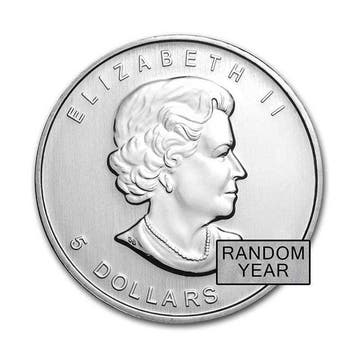 Canada. 5 Dollars 1 oz $5 CAD Canadian Silver Maple Leaf