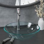 vidaXL Wastafel met kraan en pop-up afvoer gehard glas, Verzenden, Nieuw