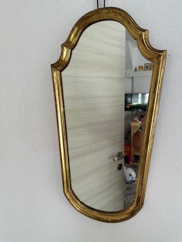 Miroir - Bois, feuille dor - Miroir mural vintage