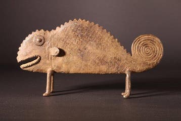 Chamäleon Bronzefigur - Figuur - Bobo - Burkina Faso