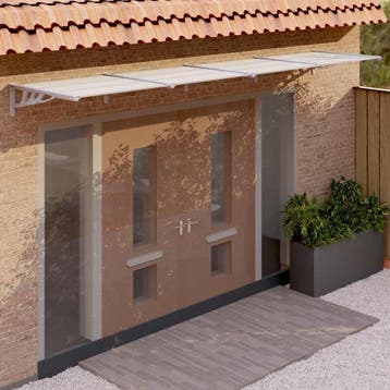 vidaXL Deurluifel 396x90 cm polycarbonaat grijs en, Verzenden