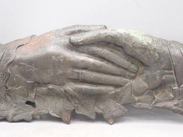 Sylvain Norga (1892-1968) - sculptuur, Handshake - 13 cm -, Antiek en Kunst