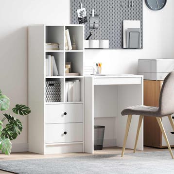 vidaXL Bureau Wit 145,5 x 40 x 127 cm 2 st, Verzenden