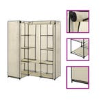 vidaXL Hoekkledingkast 130x87x169 cm crème, Verzenden, Nieuw