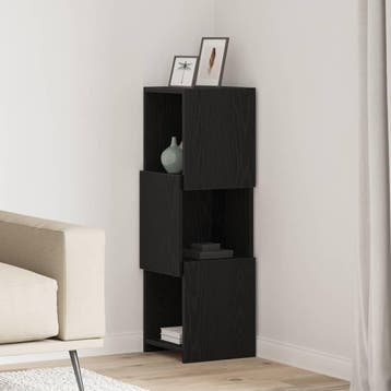 vidaXL Hoekkast 30,5x30x95cm Bewerkt hout Zwart Eiken, Verzenden
