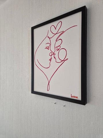 Liesens - I love my baby (Handpainted on white canvas met