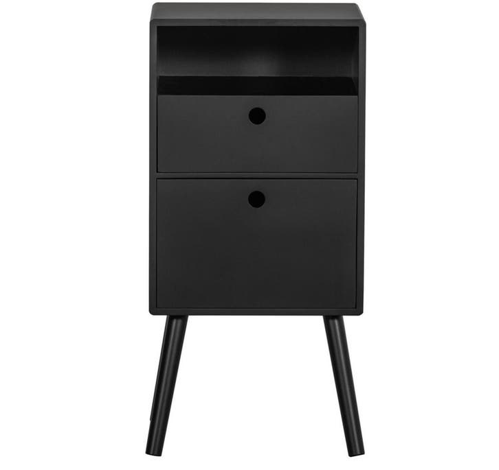 WOOOD Ozzy Nachtkastje - 75x36x30cm - Hout - Zwart, Huis en Inrichting, Keuken | Potten en Pannen, Verzenden