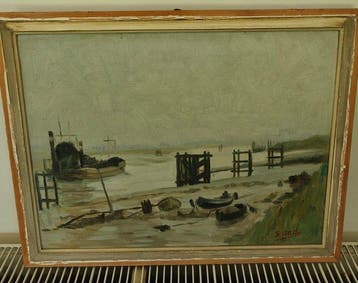 Sonia Abeloos (1876-1969) - Boot in de havengeul