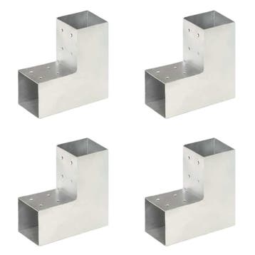 vidaXL Paalverbindingen 4 st L-vorm 81x81 mm gegalvaniseerd, Verzenden