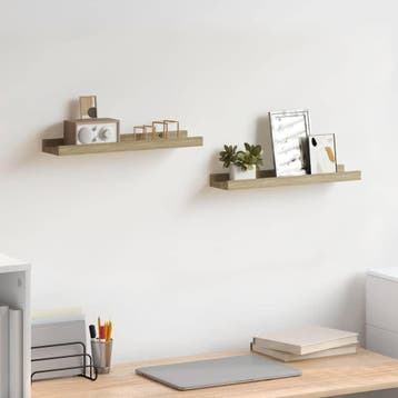 vidaXL Wandplanken 2 st Sonoma eiken 40x9x3 cm, Verzenden