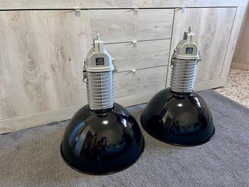 Philips - Plafondlamp (2) - Aluminium - 50-60s zwarte, Antiquités & Art