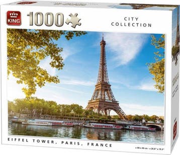 King Puzzel 1000 Stukjes - Eiffeltoren Parijs - City Collect, Hobby en Vrije tijd, Verzenden, Nieuw