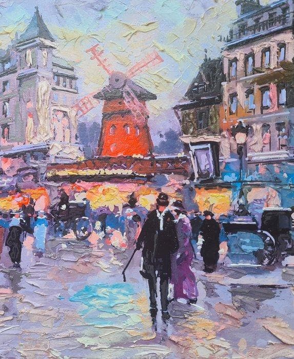 Gottardo Valeria (XX) - Moulin rouge, Antiek en Kunst, Curiosa en Brocante