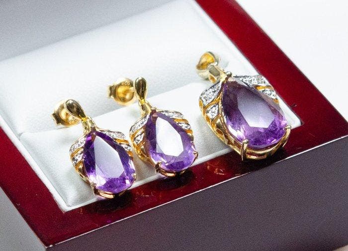 Zonder minimumprijs - 2-delige sieradenset 925 zilver -, Handtassen en Accessoires, Antieke sieraden