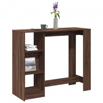 vidaXL Bartafel met schap 124x46x103,5 cm bewerkt hout bruin, Verzenden
