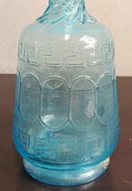 Karaf (2) - Glas - Turkoois gegoten glas