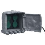 vidaXL Tuinstopcontact 4 ingangen waterbestendig polyresin, Verzenden, Nieuw