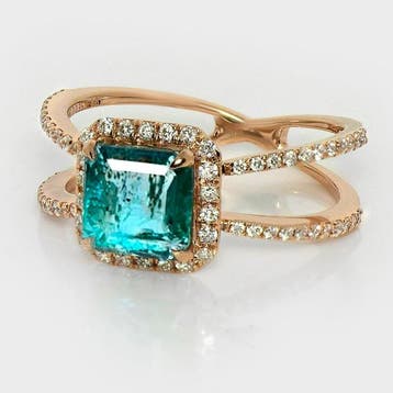 Zonder minimumprijs - Ring - 14 karaat Roségoud, IGI 1,81 ct, Nieuw
