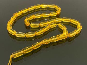 Authentiek Baltisch amber Tasbih – 33+3 barrel kralen,