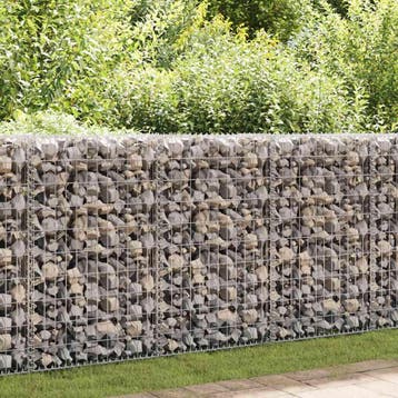 vidaXL Gabion mand 200x50x100 cm gegalvaniseerd staal, Verzenden, Nieuw