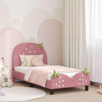 vidaXL Kinderen bedframe met hoofdboard Roze 80 x 160 cm, Verzenden, Nieuw