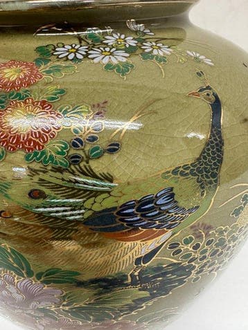 Japanse vintage vaas Kutani Shuho   Aardewerk uit Japan
