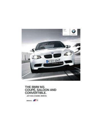 2011 BMW M3 BROCHURE ENGELS
