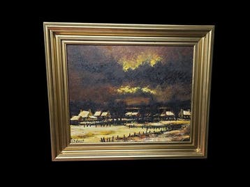 Ivan Dehouck (XX) - Winterlandschap. Vlaams expressionisme., Antiquités & Art
