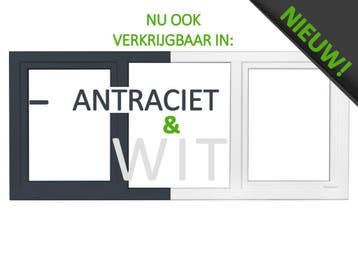 PVC draaikiep-vast-draaikiep b250xh110 cm Antraciet, Ophalen of Verzenden, Gevelraam of Ruit