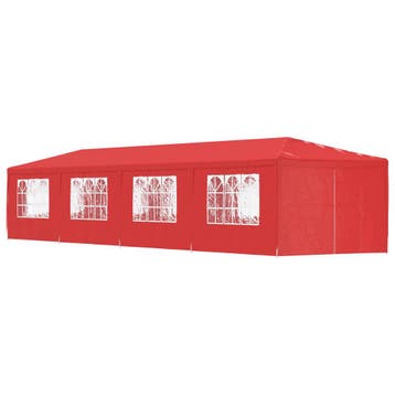 vidaXL Partytent 1200 x 300 x 255 cm Rood PE en staal, Verzenden, Nieuw