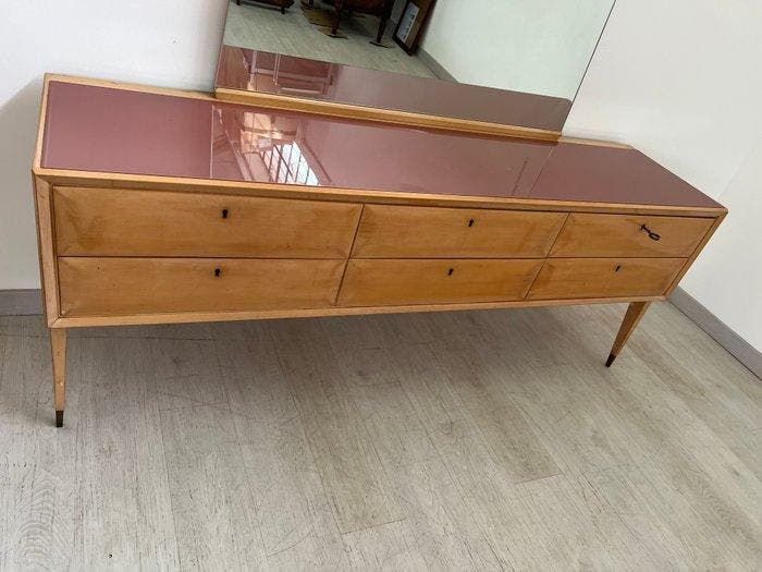 Manifattura Italiana - Crédence - Bois, Verre, Huis en Inrichting, Overige Huis en Inrichting
