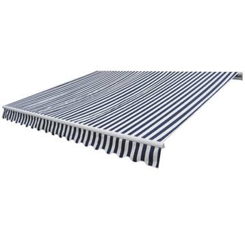 vidaXL Luifel handmatig uittrekbaar 300 cm blauw/wit, Verzenden, Nieuw