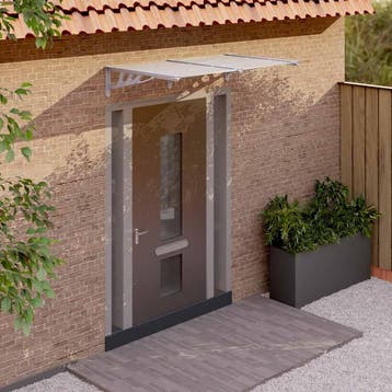 vidaXL Deurluifel 152,5x90 cm polycarbonaat grijs en, Verzenden