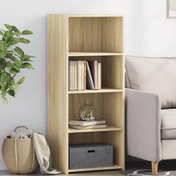 vidaXL Hoge kast 50x41x124 cm bewerkt hout sonoma, Huis en Inrichting, Verzenden, Nieuw